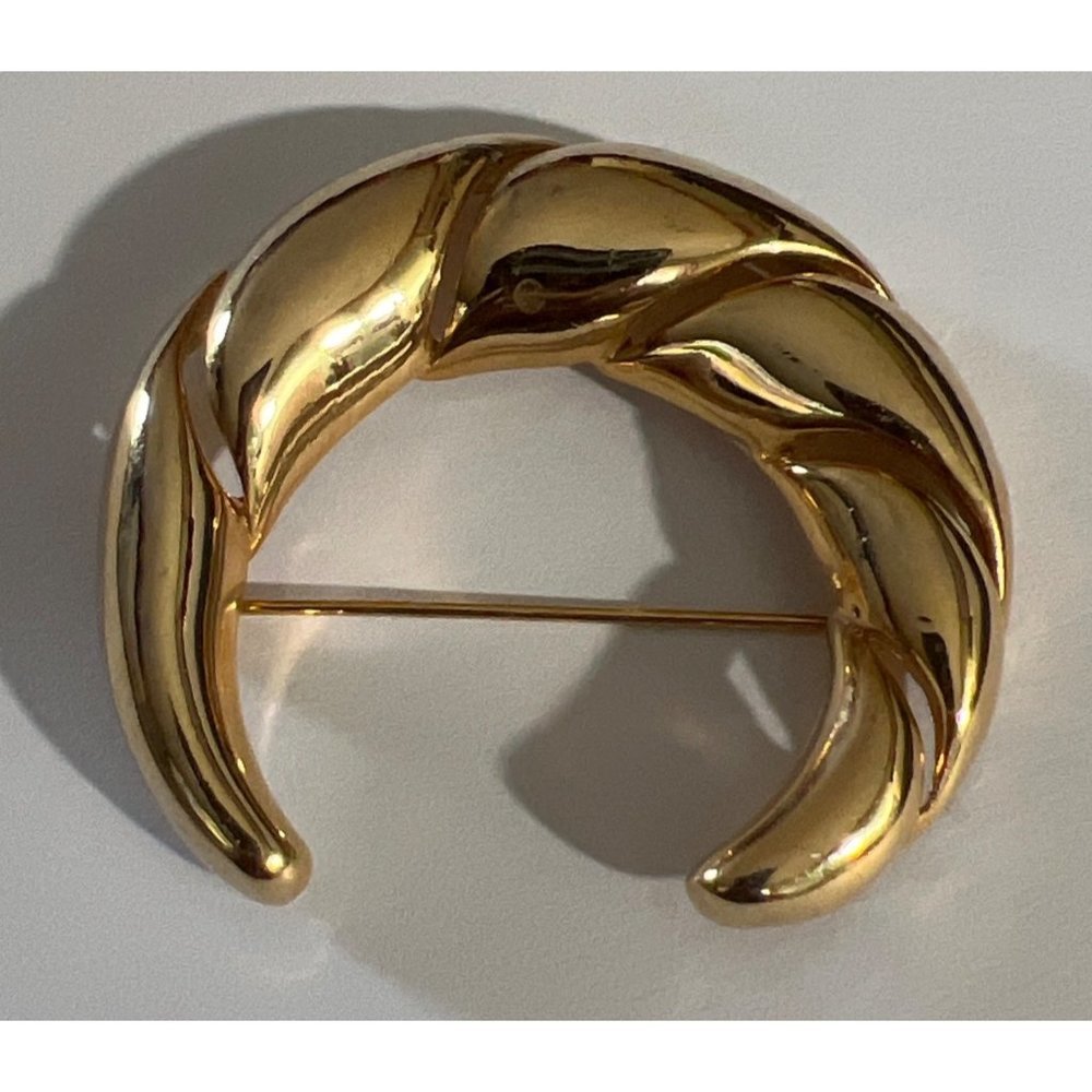 Verducci Gold-tone Croissant-Shaped Brooch